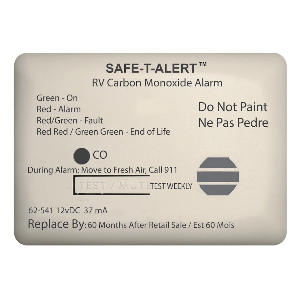 Safe-T-Alert 62 Series Carbon Monoxide Alarm - 12V - RV Surface Mount - White 3 Safe-T-Alert 62 Series Carbon Monoxide Alarm - 12V - RV Surface Mount - White