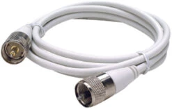 Seachoice 19771 20' RG58U White Coaxial Antenna Cable Assembly, Includes PL259 Fittings On Both Ends