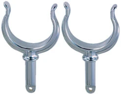 Perko 1262DP0ZNC Ribbed Rowlock Horns, Zinc, Pair
