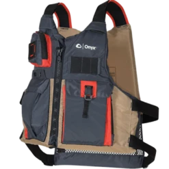 Onyx Kayak Fishing Vest - Adult Universal - Tan/Grey