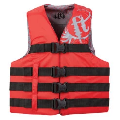 Full Throttle Teen Nylon Life Vest - 90lbs And Over - Red