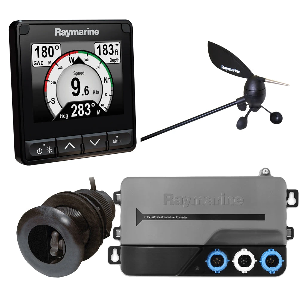 Raymarine I70s System Pack W/Color Instrument & Wind, DST Transducers, ITC-5, 3M Backbone, T-Piece, Power & 2 Backbone Terminators 3 Raymarine I70s System Pack W/Color Instrument & Wind, DST Transducers, ITC-5, 3M Backbone, T-Piece, Power & 2 Backbone Terminators