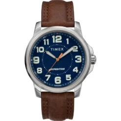 Timex Men's Expedition&reg; Metal Field Watch - Blue Dial/Brown Strap
